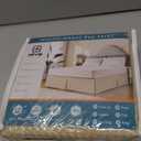 MIYE Pleated Waffle Weave Bed Skirt, Tailored Dust Ruffle 18 Inch Drop Easy Fit, Machine Washable,No Split Corners (Beige, Twin - 18" Drop)