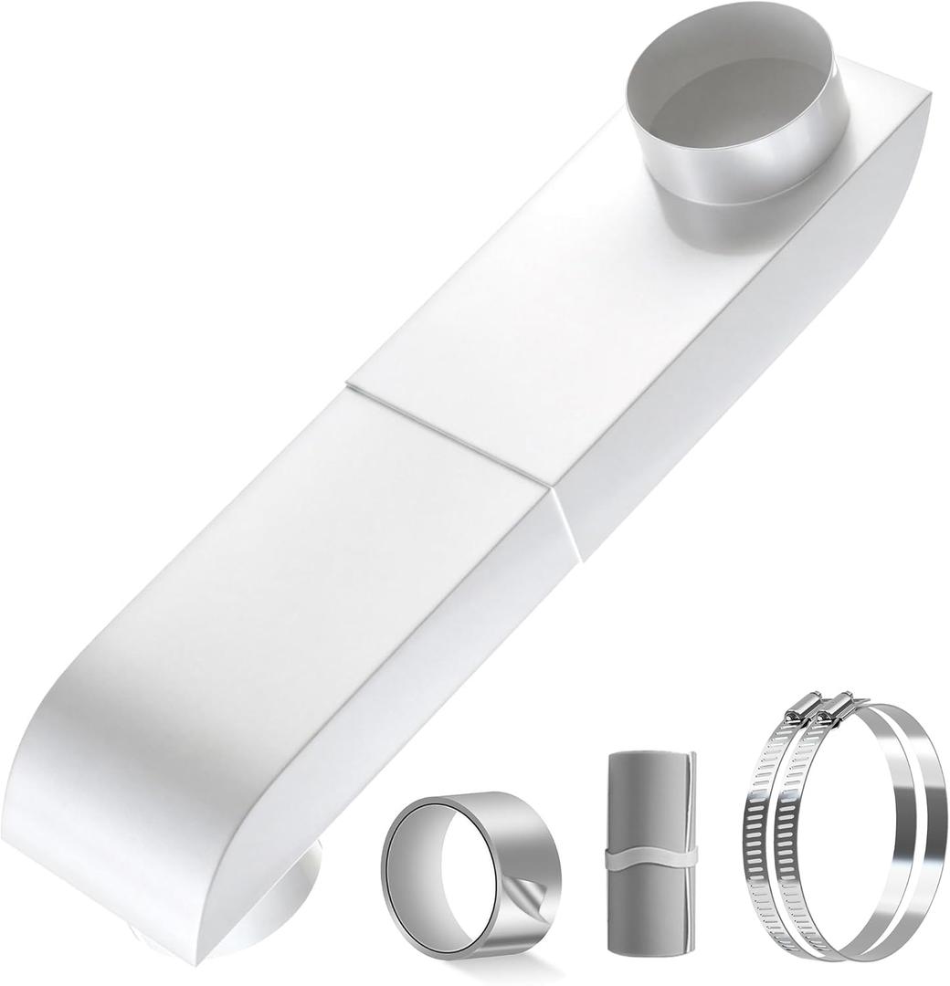 Periscope Dryer Vent Kit, Stainless Steel 4 Inch Telescoping Duct - Adjustable 9.5-14.5" Telescoping Dryer Vent Connector, Ultra Slim & Flat Low Profile Design for Tight Spaces Dryer Exhaust Vents