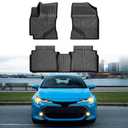 Mixsuper Corolla Floor mats-Floor mat for Toyota Corolla 2014-2019(NO FIT Corolla im & Hatchback),All Weather TPE Rubber Floor Liners Protection for Corolla Accessories,2 Row Anti-Slip Car Mats, Black