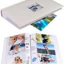 Photo Album 4x6 Hold 402 Photos with Memo Slip-in Pockets Photo Book, Linen Cover Picture Photo Albums with Writing Space for Wedding Family Baby Vacation Mother's Day Beige