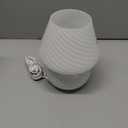 USB Plug-in Mushroom Lamp Small Bedside Table Lamp with 3 Temperature LED Bulb,Free Dimming Nights Light for Bedroom/Living Room/Entryway/Corner Decor (Stripe White)