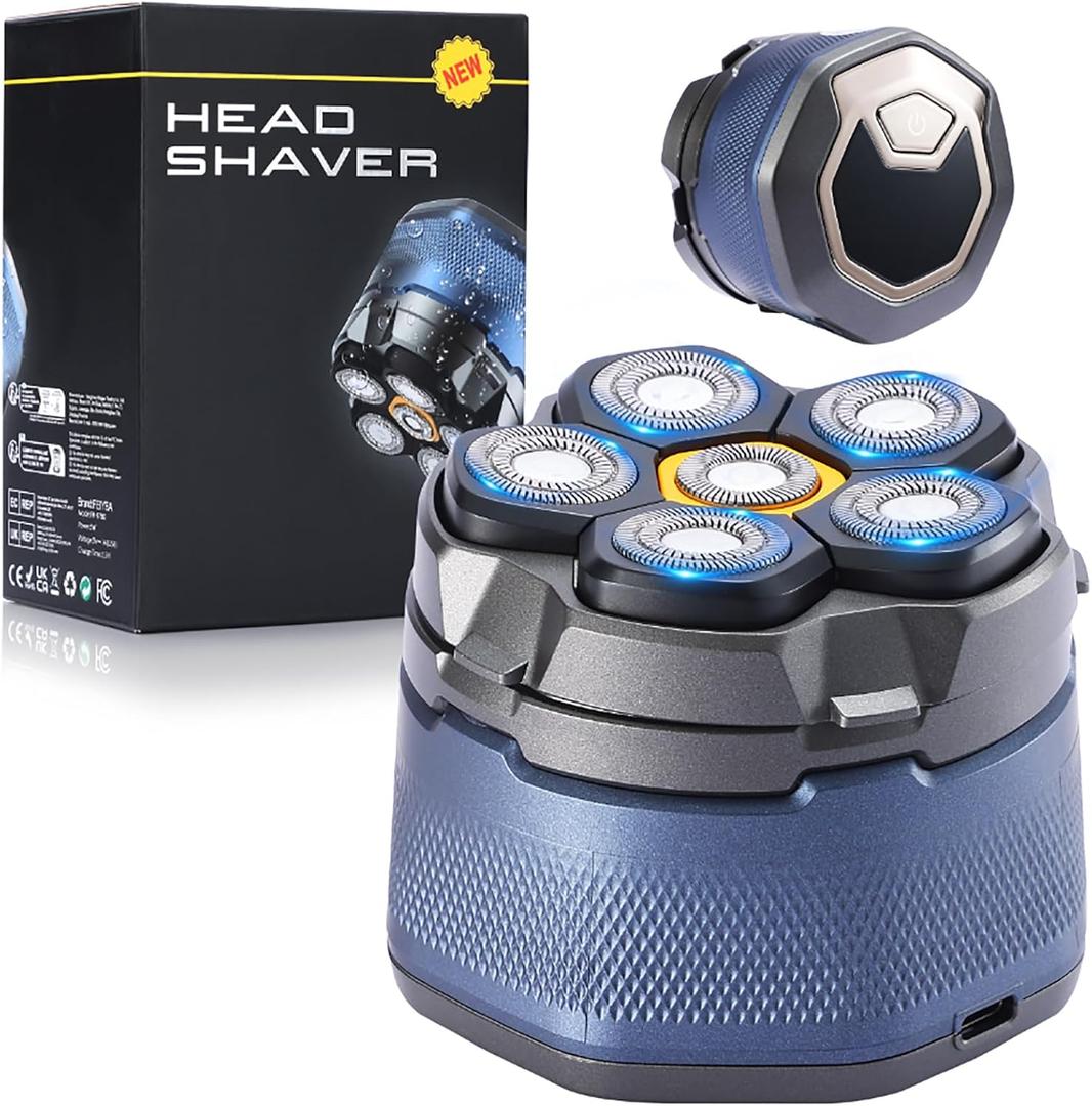 Head Shaver for Bald Men, 6D Magnetic Electric Razor for Men9000 RPM Rechargeable Trimmer with LED Display, Waterproof Wet/Dry, Type-C Charge