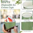 Maxdot 60pcs 5oz Dessert Cups, Disposable Ice Cream Cups, Paper Frozen Yogurt Bowls, for Hot and Cold Foods, Suitable for Gelato or Mousse
