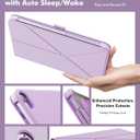 INFILAND Case for iPad mini 7 (A17 Pro) 2024 / iPad mini 6 2021, Magnetic Origami Slim Protective Case, Book-Style Foldable Cover with Pencil Holder, Multi-Angle Stand, Auto Wake/Sleep, Purple