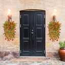 2 x 4PCS Fall Artificial Hanging Flowers Plants Decorations for Outdoor Faux Silk Daisy Mums Home Indoor Porch Patio Wall Balcony Yard Decor