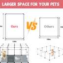 32 Panels Small Animal Playpen, 48" x 32" x 24" Transparent Playpen with Waterproof Mat,Plastic Enclosure,Puppy Play Pen for Chicken,Pet Fence for Guinea Pigs,Bunny,Ferrets,Hamsters,Hedgehogs Indoor