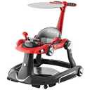 HAWEEK Baby Walker with Wheels, 7-in-1 Foldable Baby Walkers for Boys Girls 6-12 Months with Feeding Tray & Music, Lights, Rocker, Sun Canopy, Bouncing Pedal, Adjustable Wheel Speed, Push Walker (Red)