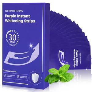 Natural Teeth whitening Strips Sensitive White Strips for Teeth whitening-7 Days for Smile Effective & Gentle Dental Whitener Peroxide-Free,Deep Stains Removal （12 Pices Mint ）