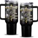 Christian Gifts for Men, 40 oz God Says I Am Lion Tumbler with Handle, Inspirational Religious Birthday Gifts, Lion Christian Gift for Spiritual Catholic Faith Jesus Bible God Prayer Cup