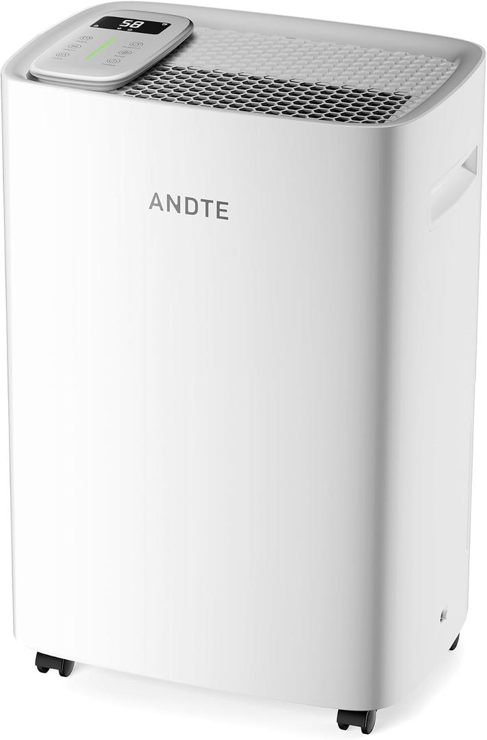 4500 Sq.Ft Dehumidifier for Basement with Drain Hose, ANDTE 52 Pints Smart Compressor Dehumidifiers for Home Large Room, Bathroom, Intelligent Humidity Control, Touch Control Panel, Auto Defrost