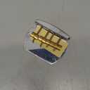 Guyker Bass Bridge String Spacing 19.3mm, 4 String Fixed Bass Bridge with Solid Brass Saddle & Iron Plate (GB1007, Chrome)