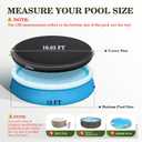 UIRWAY 12FT Round Pool Cover, Inflatable Pool Covers for Above Ground Pools with Elastic Cord - Snug Fit & Easy Set, Outdoor Swimming Pool Cover with 2 Reflective Strip Handles, Black