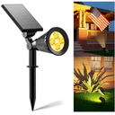 Solar Power Spot Lights Outdoor Waterproof for Christmas Decorations, Flag, Tree, Wreath, Santa Claus, Snowman, Bright LED Landscape Lamp Uplights for Outside Garden, Yard, Patio, Sidewalk,Warm White
