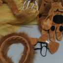 Geyoga Halloween Lion Costume Set Lion Animal Ears Headband Gloves Tail Bow Tie Gold Tutu Skirt Animal Fancy Costume Kit Accessories for Girls