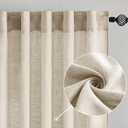 MIULEE Beige Linen Curtains 84 Inch Length 2 Panels for Bedroom Living Room, Soft Linen Textured Window Drapes Semi Sheer Light Filtering Back Tab Rod Pocket Farmhouse Modern Burlap Look Decor