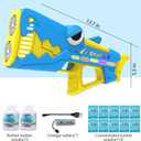 Bubble Gun for Kids Ages 4-8: Shark Light Up Bubble Machine for Toddlers, Rechargeable, 2 Bubble Solution, Outdoor Toy Party Birthday Gift for 3 4 5 6 7 8 Year Old