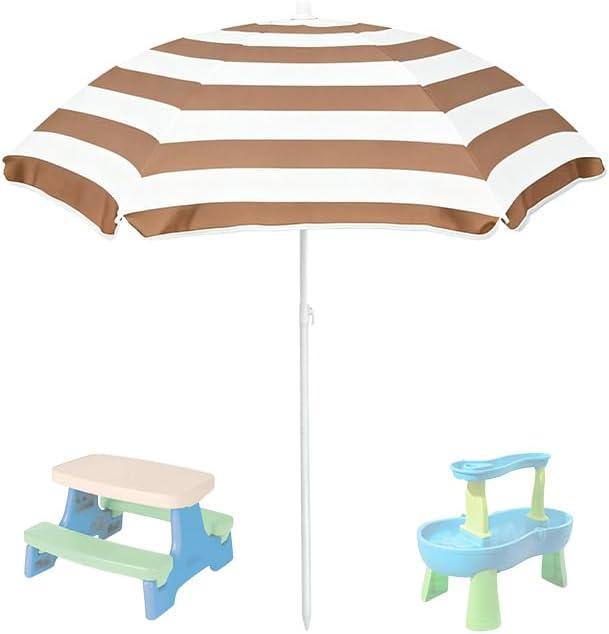 Water Table Umbrella,Kids Beach Umbrella & Picnic Table Shade,Ideal for Sand Play,Camping,Beach Trips,and Garden Fun.Lightweight Yet Durable