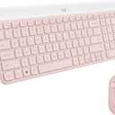 Logitech MK470 Slim Wireless Keyboard and Mouse Combo - Modern Compact Layout, Ultra Quiet, 2.4 GHz USB Receiver, Plug n' Play Connectivity, Compatible with Windows - Rose