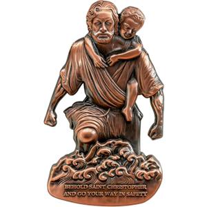 PloreWay St Christopher Medal for Car, Metal Saint Christopher Visor Clip, Talisman for Safety, Automotive Visor Accessories, Gift for Drivers, Families, Friends