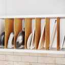 6 Set Wooden Tray Dividers for Cabinets, Kitchen Cookie Baking Sheet Organizer for Cabinet with 12 Slideways & 36 Screws, DIY Cabinet Dividers for Kitchen, Pantry, Closet, Easy to Install