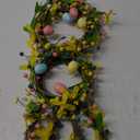 Bibelot 18 Inch Easter Wreaths Bunny Colorful Eggs Wreath for Front Door, Spring Eggs and Berries Twig Wreaths for Home Decor, Easter Wreath for Inside and Outside