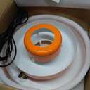 Plug in Pendant Light Mid Century Hanging Lamp with Plug in Cord Orange Pendant Lighting Fixtures Nordic Style Metal Shade On/Off Switch Hanging Light for Living Room Dining Bedroom Kitchen