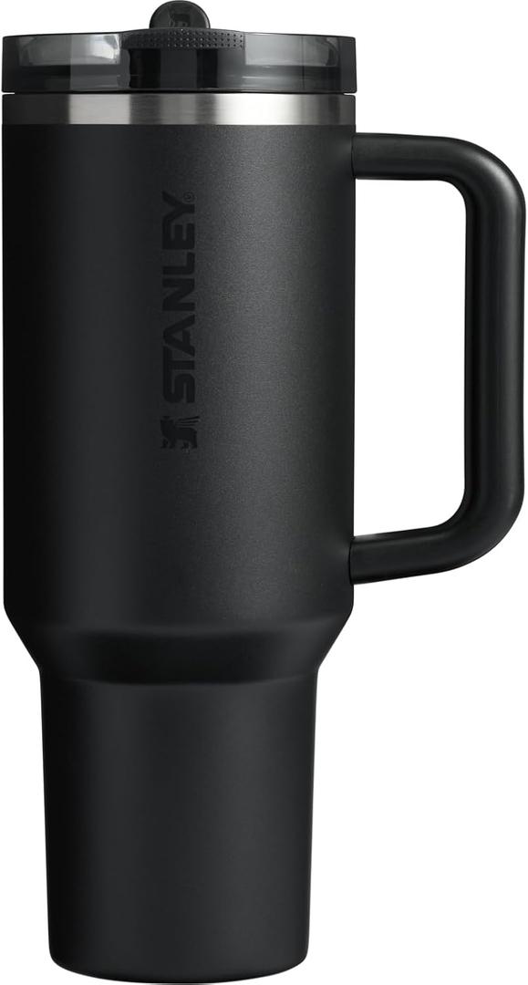 STANLEY Quencher ProTour Flip Straw Tumbler with Leakproof Lid 40 oz | Built-In Straw and Handle | Cup Holder Compatible for Travel | Insulated Stainless Steel Cup | BPA-Free | Black