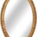 Rattan Wall Mirror - Boho Handmade Wicker Mirror Rustic Farmhouse Mirrors for Bathroom Entryway Wall Decor, 20" x 30", Oval