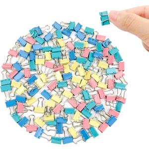 2 x Ykimok 120-Pack Mini Binder Clips in 4 Colors (Blue, Yellow, Red, Green), 15mm/0.6-Inch Small Paper Clips for Home, School, Office and Business