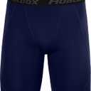 Roadbox Men's Compression Shorts, Performance Running Spandex Shorts, Workout Athletic Underwear Base Layer for Sports Gym (L)