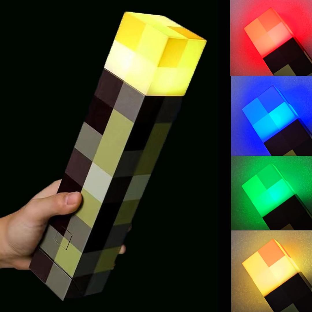 Neioaas Glowing Wall Torch Lamp Flashlight - USB Rechargeable Night Light, 4 Light Options- Wall-Mounted or Handheld LED Lighting for Kids Playroom & Bedroom Decor