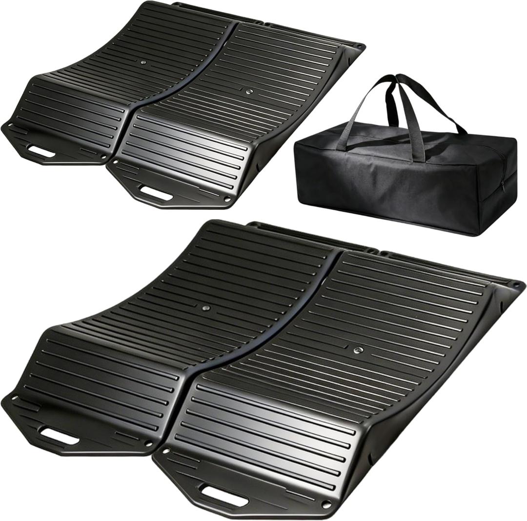 4Pack Tire Saver Ramps for Flat Spot and Flat Tire Prevention Tire Cradles Set with Interlock Design Plastic Car Ramps with Storage Carrying Bag for RV,Trailer,Truck