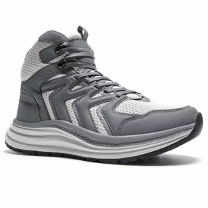 Men's Orthopedic Waterproof Lightweight Hiking Boots: Plantar Fasciitis Arch Support Orthotic Heel Spur Bunions Recovery Trail Sneakers, Comfortable Fit Sport Gowalk Indoor Gym Ankle Boots Grey Size 9
