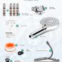 SR SUN RISE Filtered Shower Head with Handheld High Pressure 9 Spray Mode Showerhead Detachable Shower Head Water Softener Filters Beads for Hard Water Remove Chlorine 4 Filters Chrome