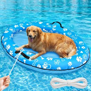59"x39" Large Dog Pool Float, Inflatable Dog Floats for Lake, Dogs Pool Raft with Rope, Tear-Resistant Stable Support Puppy Floatie for Small Medium Large Doggies, up to 100 Lbs