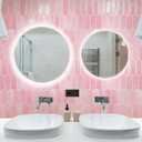 Art3d 12 x 12 Inch Heavy-Duty Peel and Stick Backsplash, Self-Adhesive Wall Tiles for Kitchen Bathroom Decor, 10-Pack Pink