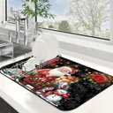 Santa Claus Dish Drying Mats Super Absorbent Dish Drainer Rack Pad Non-Slip Drying Mat for Kitchen Counter, 24"x16" Picture Might Vary