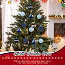 HyDren 15 Pcs 2.4 Inch Christmas Satin Navy Blue Ornaments Luxury Silk Shatterproof Christmas Tree Hanging Ball Decorations for Home Xmas Tree Party Holiday Supplies