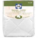 Sealy Baby Naturals Cotton Fitted Ultra Absorbent Infant Crib Mattress Protector Pad and Toddler Bed Cover, Durable and Comfortable Topper, Machine Washable and Dryer Friendly, 52 x 28- White