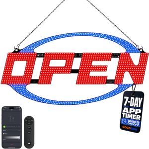 Bright LED Open Sign for Business With Remote Control And Timer, 33" X 16"