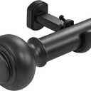 Heavy Duty Curtain Rods, 1 1/4 Inch Diameter Extra Long Curtain Rod 144-240 Inch(12-20ft) for Window, Telescoping Large Drapery Rod with Adjustable Modern Brackets, Matte Black