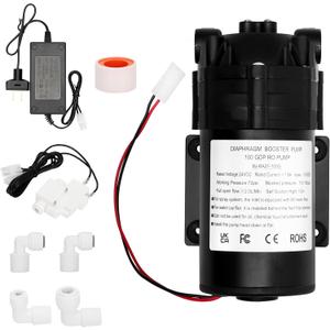 6800 Booster Pump Kit, Suitable for Household Reverse Osmosis Water Filtration System Standards or Manifolds up to 100 GPD,Bring a High-Voltage Switch