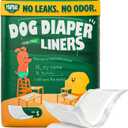 PAWPANG Disposable Dog Diaper Liners Booster Pads for Male & Female Dogs, 100ct, 5 Sizes Options, Doggie Diaper Inserts fit Most Types of Dog Diapers - Pet Belly Bands & Male Wraps (Small(100ct)) (Standard Pack)