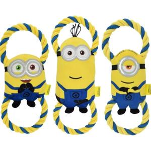 Multipet 11" Minion Dog Toy with Double Tug and Squeakers, 3 Pcs