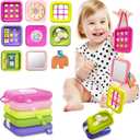 weirtoya Busy Board for 1 Year Old, Toddler Travel Toys for Toddler 1-3 Montessori Toys for 1 Year Old Travel Activities Cube Gifts for Baby Boy Girl My First Montessori Busy Board