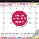 CRANBURY Large 22x17 Desk Calendar 2026, Use January to Dec 2026 as Big Deskpad Calendar or Extra Large Hanging Wall Planner, Colorful Seasonal Designs, Includes Stickers