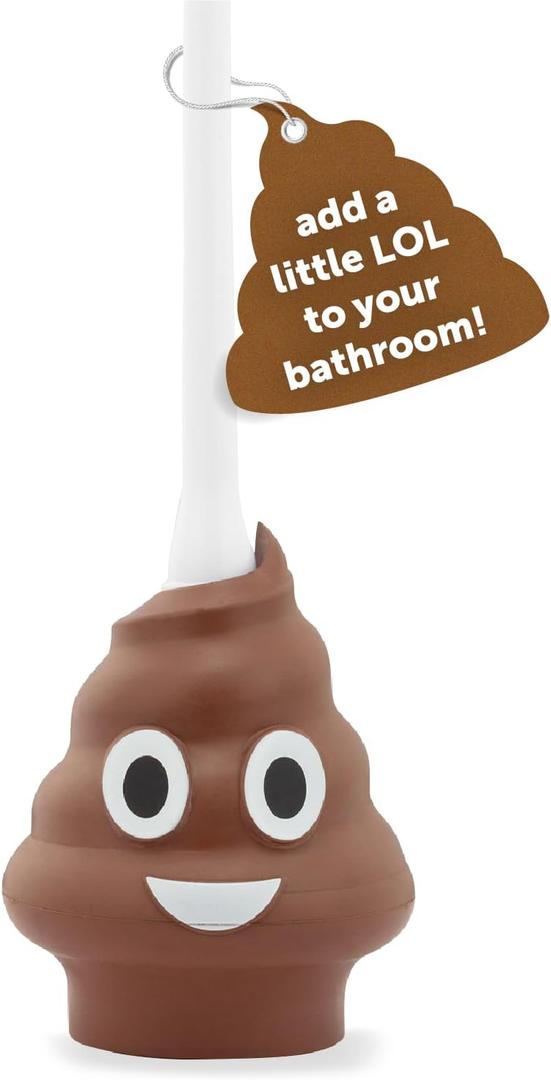 Maplefield Funny Poop-Shaped Decorative Toilet Plunger, Put The LOL in Bathroom Mishaps, Funny Plunger for Kids and Guests Bathrooms, Hilarious Gag Gift and Bathroom Unclogger Accessory