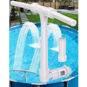 2025 Upgraded Higher Pool Fountain for Above Ground and Inground Pools, 360 Adjustable Dual Spray Waterfall Pool Sprinkler Cooler, Outdoor High-Pressure Pool Accessories for Cooling and Relaxation (White)