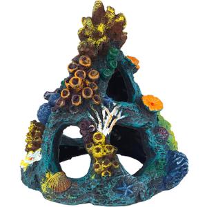 Uniclife Aquarium Decorations Resin Coral Rock Mountain Cave Fish Tank Decor Ornaments Fish House for Betta Rest Hide Play Breed