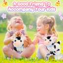 Tagitary Plush Toys Interactive Toys Cow for Kids,Walking Pet Toys Can Make Sounds,Wag Tail and Nod Head, Realistic Stuffed Cattle Toys Birthday Gift for Kids Toddlers